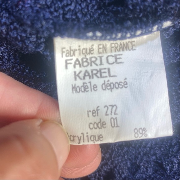 Fabrice Karel Paris Navy Crochet Knit Sweater Size 2 – Made in France - Picture 6 of 7